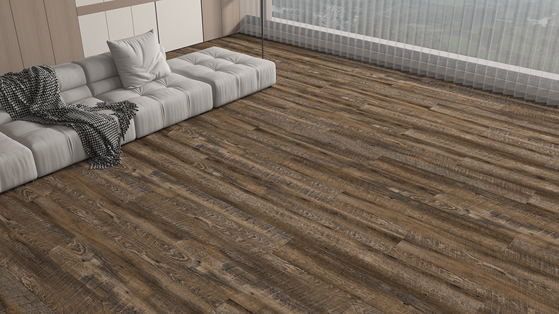 KW004/Suelo de tablones de vinilo impermeable color topo de 5 mm, 20 mil 