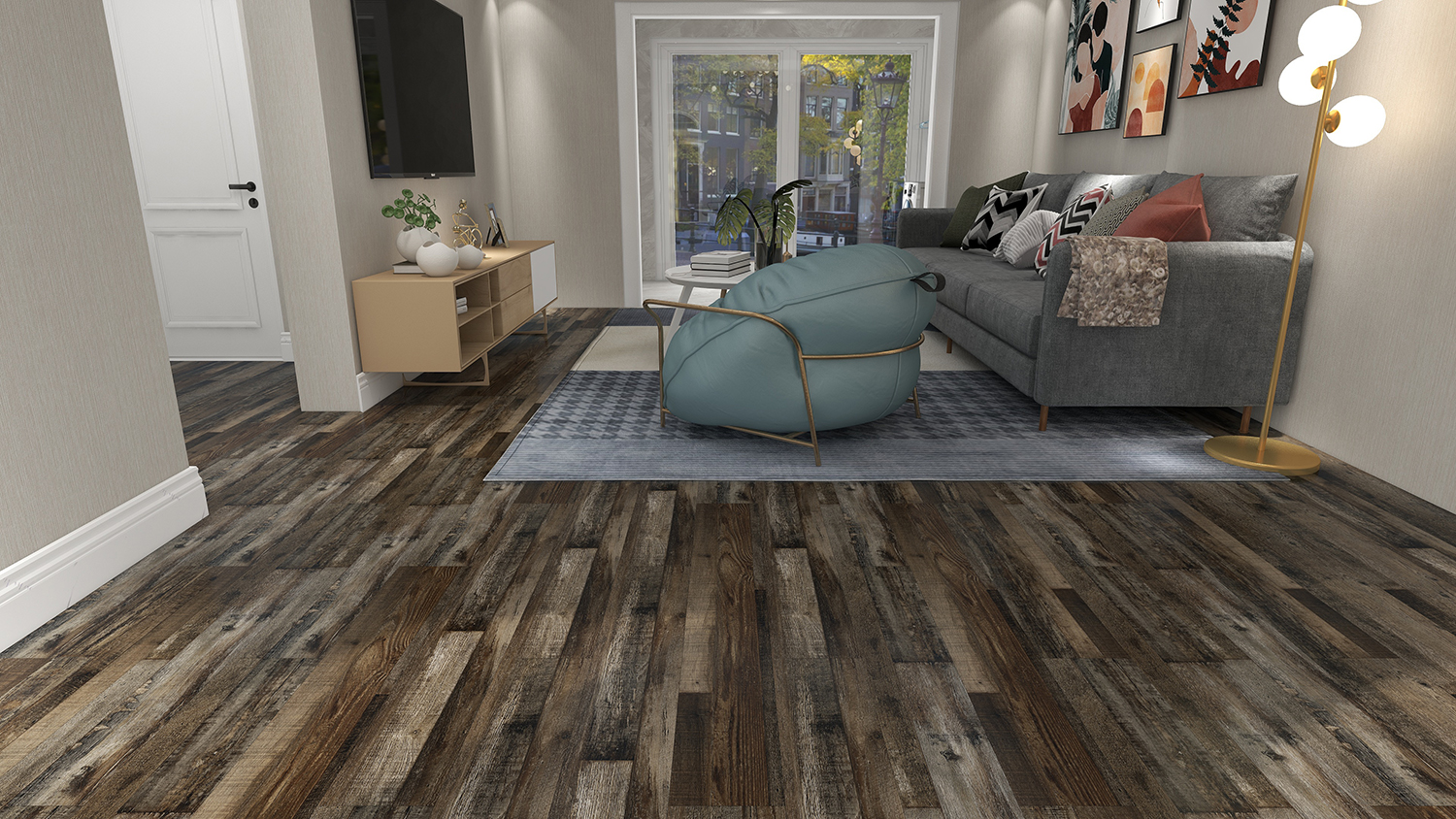 Pisos de tablones de vinilo impermeables de parquet de KW478-1/5 mm 20 mil 